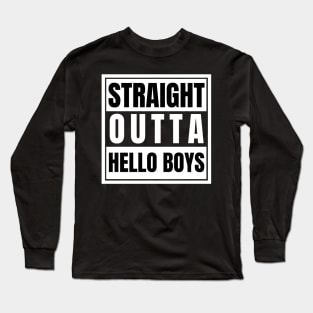 Straight Outta Hell Hello Boys Crowley Lucifer Supernatural Long Sleeve T-Shirt